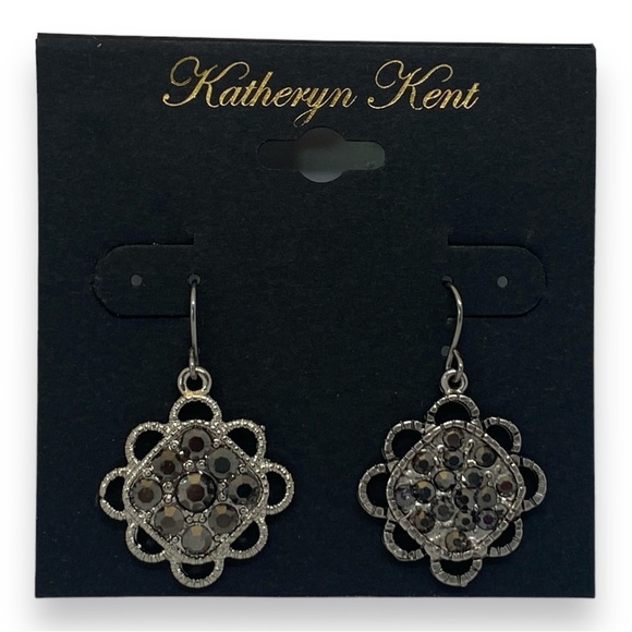 Katheryn Kent Flower Rhinestone Dangle Drop Hook Earrings Mix & Match Set - Picture 3 of 5